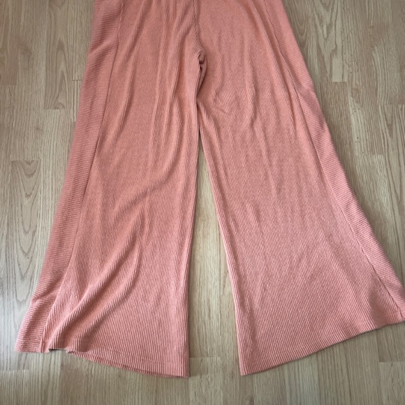 Rip Curl Orange Ribbed Pull On Stretch Cozy Wide Leg Lounge Pants Size Medium - Picture 9 of 10